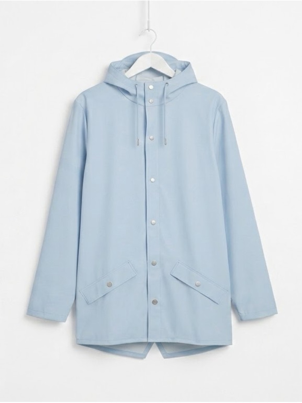 RAINS Light Blue Women’s Hooded Rain Jacket
